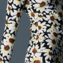 Vintage Scoop Neck Long Sleeves Floral Print Dress For Women