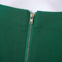 Vintage Scoop Neck Long Sleeves Solid Color A-Line Dress For Women