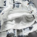 Vintage Scoop Neck Sleeveless Swan Print Dress For Women