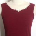 Vintage Sleeveless Solid Color Beaded Dress For Women