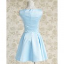 Vintage U-Neck Sleeveless Solid Color Bowknot Dress For Women