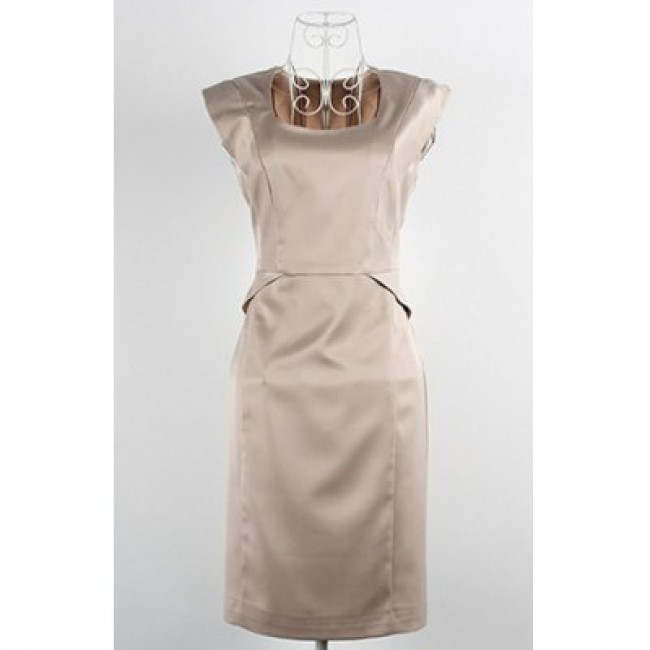 Vintage U-Neck Solid Color Sleeveless Dress For Women