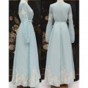 Vintage V-Neck Long Sleeve Embroidered Women's Dress