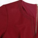 Vintage V-Neck Long Sleeves Flounce Zippered Dress For Women