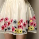 Vintage V-Neck Short Sleeves Floral Embroidered Dress For Women