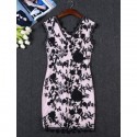 Vintage V-Neck Sleeveless Embroidered Lace Splicing Dress For Women
