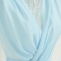Vintage V-Shaped Neck Sleeveless Color Block Pleated Dress For Women