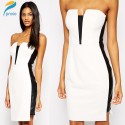    Summer Casual Women Sexy Strapless Bodycon Bandage Dress Ruffles Celeb Prom Evening Party Dresses HW0272