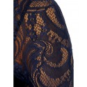   Fashion Women Long Sleeve Blue Velvet Lace Patchwork Knee Length Winter Casual Dress Bodycon Bandage Dress 9040