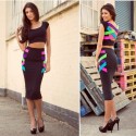   Fashion Women Summer Clothing Set Sexy Crop Top and Pencil Skirt Set 2 Piece Bodycon Twin Set 9085