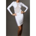 2015 Empire New Sexy Tunic Mesh Patchwork Slim Girls Party Dresses Long Hot Bodycon Bandage Summer Dresses Desigual White 4034