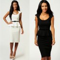 6 Colors   Summer Dress Women Clothing OL Business Work Wear Knee Length Peplum Dress Bodycon Midi Pencil Dress 9052