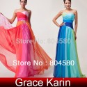  Hot Grace Karin  Colorful Chiffon Celebrity Dresses Long Prom Party Gown Formal Evening dress Stock CL6069
