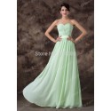   Stock Strapless Women Celebrity dresses Sexy Floor Length Green Long Evening Gown Chiffon prom Party dress CL6238