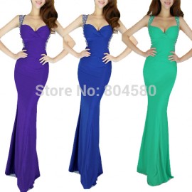   Fashion Women Slim-line Backless Bandage Dress Sexy Wedding party Dresses Long Evening prom Gowns CL6080