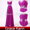  Stock  Beautiful Sleeveless Beading Red Carpet dresses Formal Evening party Gown long Prom dresses Blue Purple CL6003