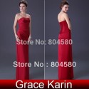  Hot Sale Beautiful Burgundy Girls Party Prom Gown Long Bandage Red Evening Dress Stock CL3142