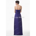   Chic Women Strapless Long Empire Prom dress Sleeveless Purple Crystal beading Evening Gown Formal Party Dresses CL6207