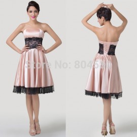   Fashion Women Knee Length Celebrity dress Lace Appliques Short Prom dresses Formal Banquet Evening Party Gowns CL6284