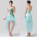  Grace Karin Asymmetrical High-Low Evening Gown Sleeveless Cheap Short Formal Prom Dresses Homecoming Party dress CL6225