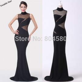  Grace Karin Fashion Women Slim Black See Through Long Evening dresses Sexy Bandage Dress Formal party prom Gowns CL6274