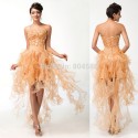 2015 Fashion Summer Strapless Women Bodycon Dress Party Evening Gown Elegant Vestidos Prom dresses Short Front Long Back 3848 