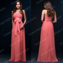 2015 New Arrival Handmade Sashes Evening dress Chiffon Night Prom dresses Long Party Gown Women Summer Floor Length D8910