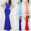 2015 New Sexy Occident Cross Back Women Bodycon Dress Sexy Bandage Dresses Long Evening Prom Party Gown Dress CL6097