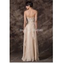Apricot Crystal Beads Long Corset Evening dress Empire Chiffon Party Gown Formal dresses Women Special Occasion Prom Ball CL6259