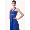 Attractive Cheap One Shoulder Blue Chiffon Toast Formal Prom dress Long Evening Gown Korean Fashion Vintage Party dresses CL6209