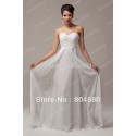 Best selling A-Line Strapless Chiffon prom dress Floor-Length Long evening dress White Party Gown CL6041