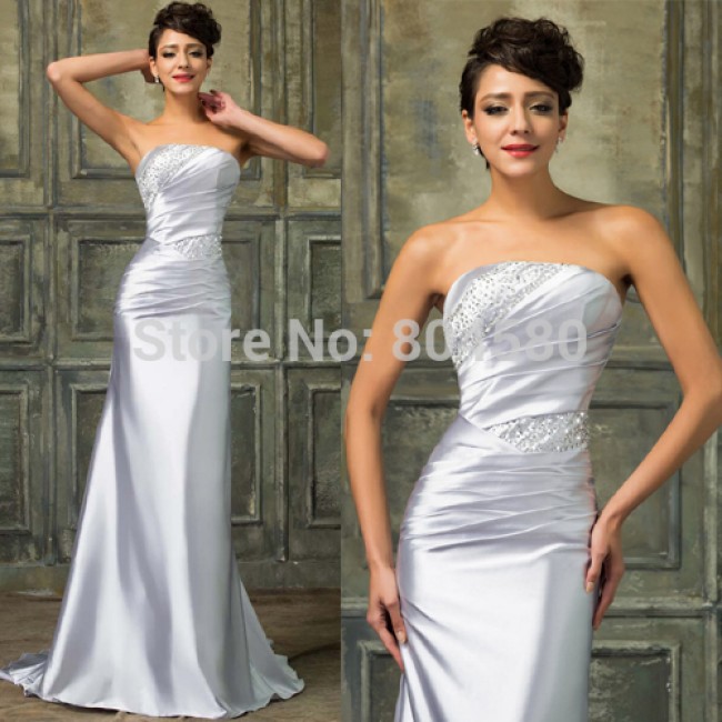 Best Selling Summer Sleeveless Silver Satin Bodycon Dress Floor Length Sexy Evening Prom dresses Long Party Gown Plus Size 2427