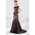 Black Color Boat Neck Lace Embroidery Mermaid Evening dress Long Bandage Prom dresses Cap Sleeve Women Formal Party Gown 4471