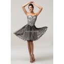 Black Sweetheart Beading Short Prom dress A Line Evening Dresses Women Custom Made Special Occasion Party Gown 6137