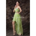 Brilliant Sexy Asymmetrical Short Front Long Back Chiffon Prom Dresses Women Evening Party dress Formal Gowns Light Green CL6287