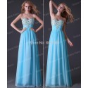 Cheap Price Sexy Stock Strapless Chiffon Celebrity Party Gown Prom Ball Evening Dress 8 Size CL3524