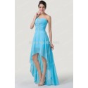 Cheap Stock Sexy Beads Blue Chiffon Short Front Long Back Strapless Evening Prom dresses Women Celebrity Party Dress Gown CL6198