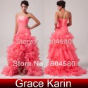 Elegant  Grace Karin Stock Strapless Organza Evening Party Long Dress Formal Gowns  CL6072