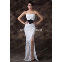 Elegant Grace Karin Flower Waist White Lace Sexy Bandage dress Slit Front Long Evening prom party dresses Formal Gowns CL6288