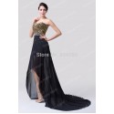 Elegant Grace Karin Strapless High-Low Chiffon Formal Evening Gown Beads Ball Prom Party dress Women Homecoming dresses CL6254