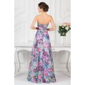Elegant Strapless Floor Length Chiffon Floral Print Evening dresses   Vintage Flower Special Occasion Party Gown CL7509