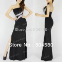 Fashion Ladies' Stock One Shoulder Backless Bandage Dress Split Bodycon party dress Formal evening Dresses Long CL6062