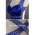 Fashion Style Sexy Blue Bandage Dress,Stock Backless Satin Sheath Evening Prom Dresses   CL4603