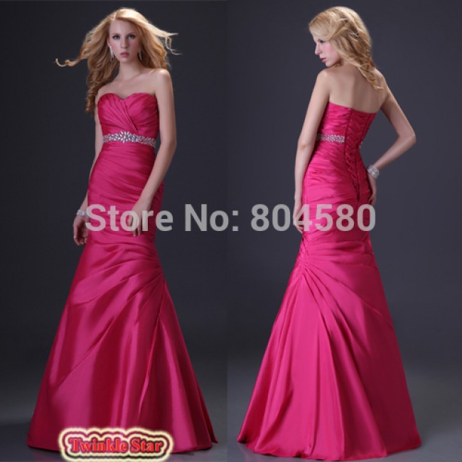 Fashion Women Sexy Sweetheart Formal party Bandage Dress Mermaid Evening Dresses Long Red Celebrity Prom Gown CL2289