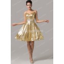  DeliveryGrace Karin Blue/Golden Spaghetti Straps sexy women V-Neck Sequins Prom Party Gown Short evening dresses  CL6149