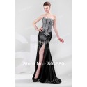  DeliveryStunning Sequin Corset Floor Length Split Front Formal Evening Gown Fashion Party Prom Long Dress CL4421