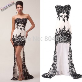 s/lot special occassion dresses Strapless High-Low Chiffon Lace Evening dress   Fashion CL6044