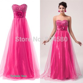 Organza Sweetheart Sleeveless Long Celebrity Party Gown Formal Evening dresses CL6039