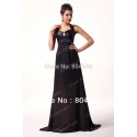 Grace Karin Stock Cross back Satin Formal Black Evening Dress Long Prom Party Celebrity Dresses CL6056