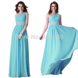 GraceKarin One Shoulder Special Occasion Prom dress   Formal party Dinner Gowns Long Evening Dresses CL3410